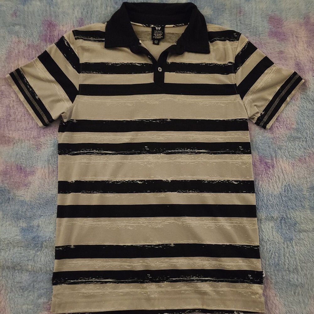 Shaun White kids boy shirt XL/TG  Gray and Black Stripes with White